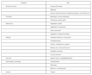 checklist zakenreis